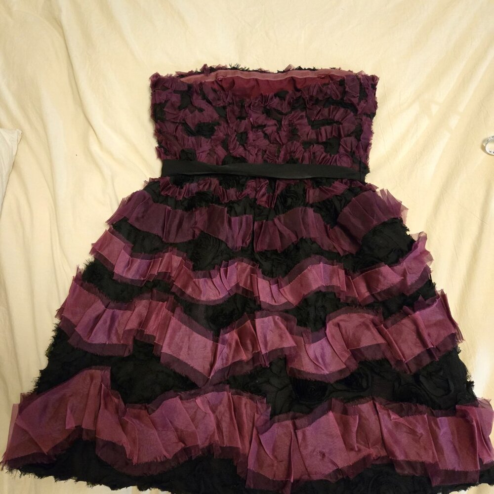 Worn only once! Vintage Monique Lhuillier - Ombre Ruffled Tiered Juneberry Dress - Picture 5 of 9